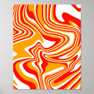 Fiery Swirls - Gedurfde en Energetische Abstracte  Poster