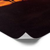 Fiery Texas Sunset Poster - Lone Rider Western (Hoek)