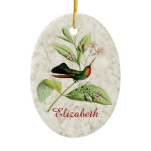 Fiery Throated Hummingbird Ornament