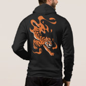 Fiery Tiger: Aziatisch vet ontwerp Hoodie (Achterkant)