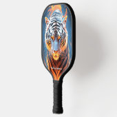 Fiery Tiger Sinaasappel & Blauw Gloeiende Koele St Pickleball Paddle (Links)
