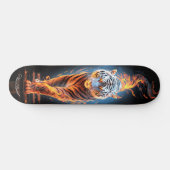 Fiery Tiger Wit & Blauw Gloeiende Koele Stijl Persoonlijk Skateboard (Horizontaal)