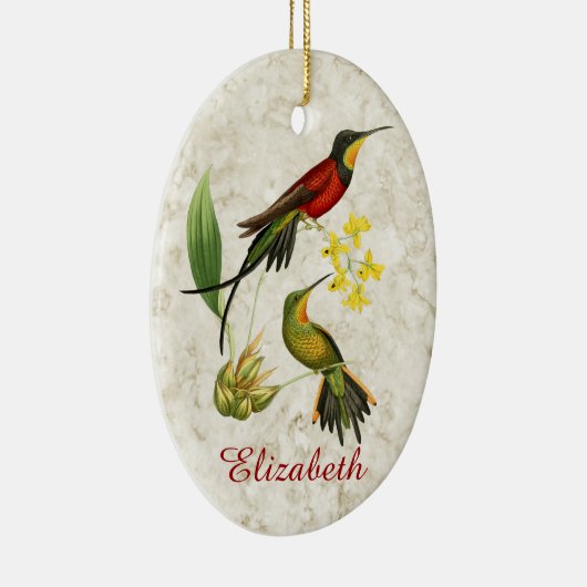 Fiery Topaz Hummingbird Keramisch Ornament (Rechts)