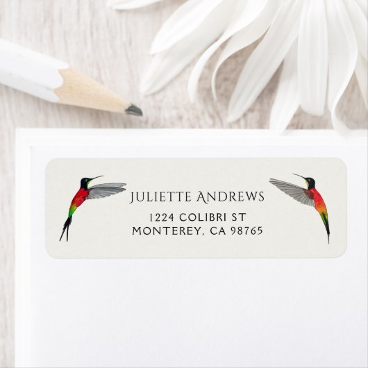 Fiery Topaz Hummingbird Retour Adreslabel Etiket (Insitu)