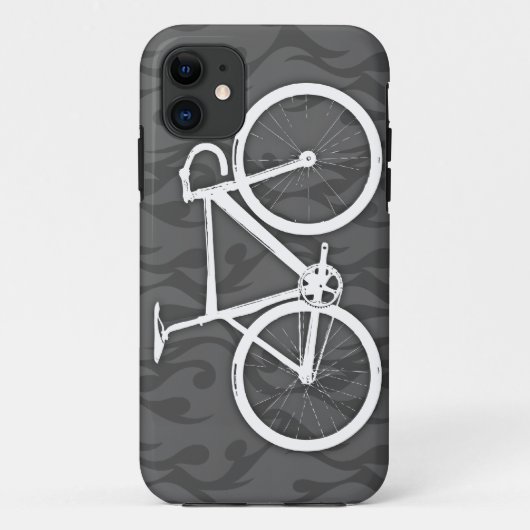 Fiery Track Bike - wit op grijs Case-Mate iPhone Case (Achterkant)