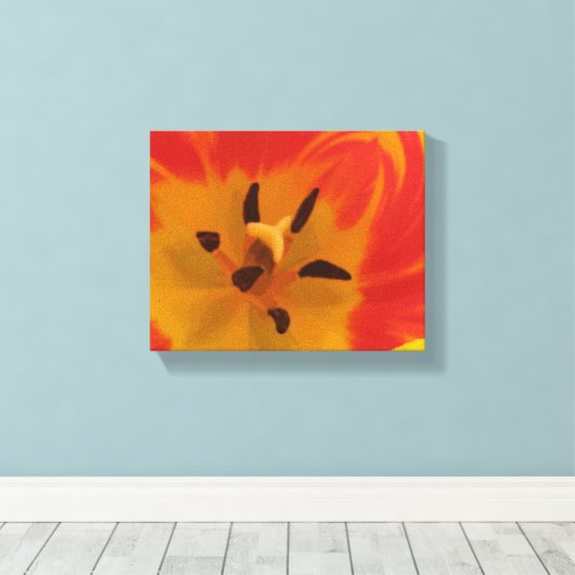 Fiery Tulip Canvas afdrukken (Insitu (Houten vloer))