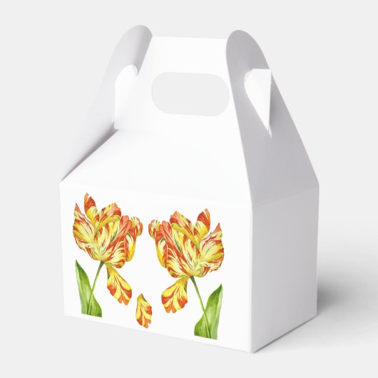 Fiery Tulpen op een Favor Box Bedankdoosjes (Voorkant Zijde)