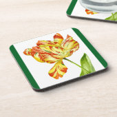 Fiery Tulpen op een Set van Onderzetters (Linkerzijde)