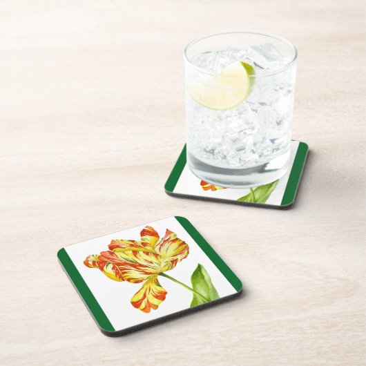 Fiery Tulpen op een Set van Onderzetters (Rechterzijde)