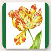 Fiery Tulpen op een Set van Onderzetters (Voorkant)