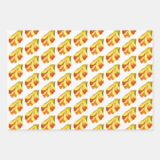 Fiery Tulpen op een Wrapping Paper Set (Voorkant 3)