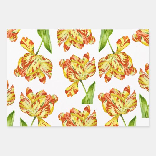 Fiery Tulpen op een Wrapping Paper Set (Voorkant 2)