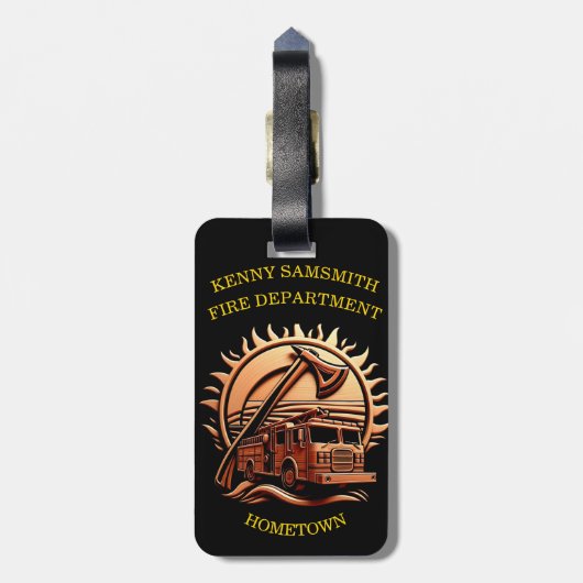 Fiery valor ingewikkeld heldhaftig ontwerp van bra bagagelabel (Achterkant verticaal)