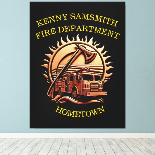 Fiery valor ingewikkeld heldhaftig ontwerp van bra canvas afdruk (Insitu (Houten vloer))