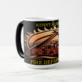 Fiery valor ingewikkeld heldhaftig ontwerp van bra magische mok (Voorkant links)