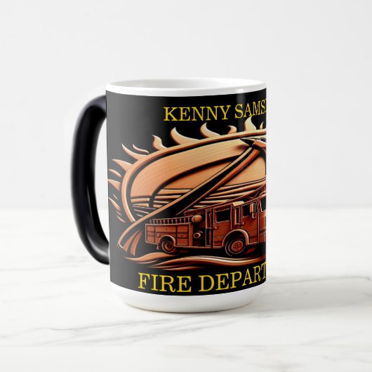 Fiery valor ingewikkeld heldhaftig ontwerp van bra magische mok (Voorkant links)