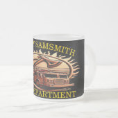 Fiery valor ingewikkeld heldhaftig ontwerp van bra matglas koffiemok (Voorkant rechts)