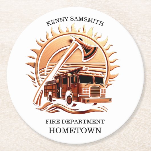 Fiery valor ingewikkeld heldhaftig ontwerp van bra ronde kartonnen onderzetter (Voorkant)