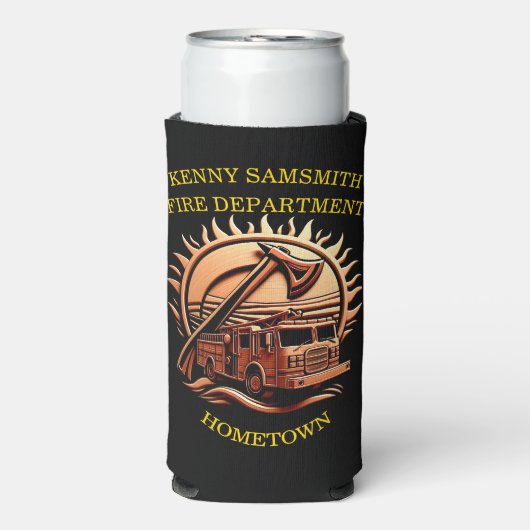 Fiery valor ingewikkeld heldhaftig ontwerp van bra seltzer blikjeskoeler (Seltzer Voorkant)