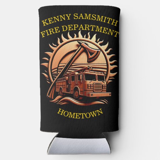 Fiery valor ingewikkeld heldhaftig ontwerp van bra seltzer blikjeskoeler (Achterkant)