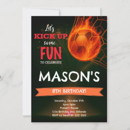 Fiery Voetbal verjaardagsuitnodiging Kaart