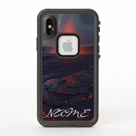 Fiery Volcano Art Phone Case – Naam Aanpassing (Achterkant)