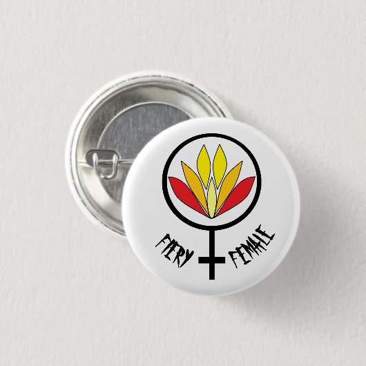 Fiery Vrouw Ronde Button 3,2 Cm (Voorkant /achterkant)