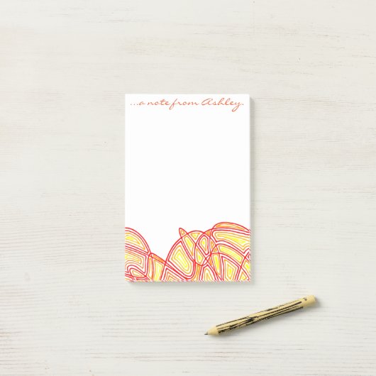 Fiery Waves Post-it® Notes (Op bureau)