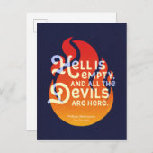 Fiery William Shakespeare Hell is Empty Briefkaart (Voorkant / Achterkant)