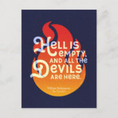 Fiery William Shakespeare Hell is Empty Briefkaart (Voorkant)