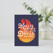 Fiery William Shakespeare Hell is Empty Briefkaart (Staand voorkant)