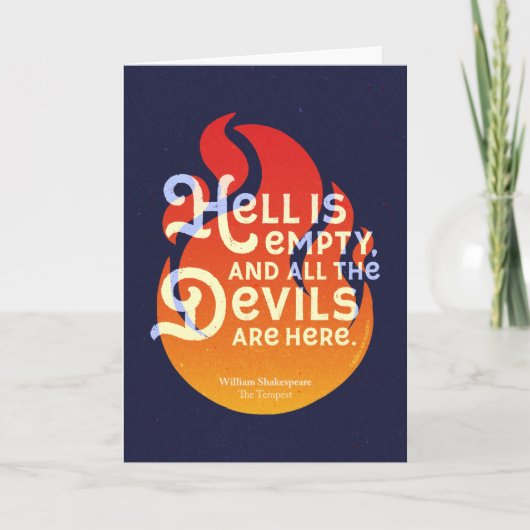 Fiery William Shakespeare Hell is Empty Kaart (Voorkant)