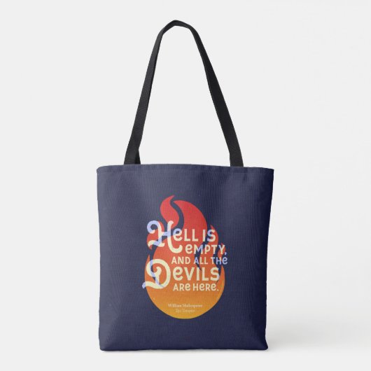 Fiery William Shakespeare Hell is Empty Tote Bag (Achterkant)