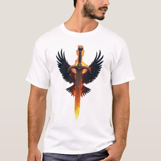 Fiery Winged Sword Emblem T-shirt (Voorkant)