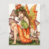 Fiery Wings - Autumn Fantasy Fairy Art Briefkaart (Voorkant)