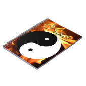 Fiery Yin en Yang Asian Symbol of Balance Notitieboek (Linkerzijde)