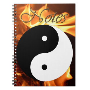 Fiery Yin en Yang Asian Symbol of Balance Notitieboek