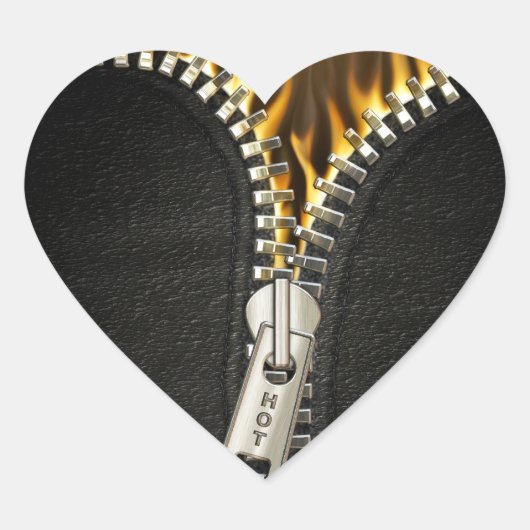 Fiery Zipper Hart Sticker (Voorkant)