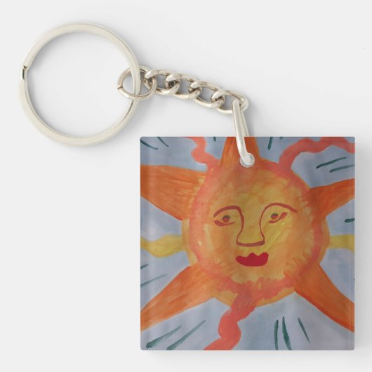 Fiery zon acryl sleutelhanger (voorkant)