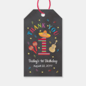 Fiesta 1e verjaardag krijtbord cadeaulabel (Voorkant)