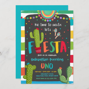 Fiesta 1e verjaardag Mexicaanse Cactus Party Inv Kaart