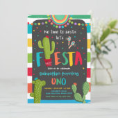 Fiesta 1e verjaardag Mexicaanse Cactus Party Kaart (Staand voorkant)
