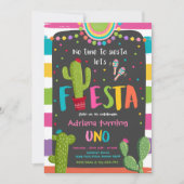 Fiesta 1e verjaardag Mexicaanse Cactus Party Kaart (Voorkant)