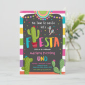 Fiesta 1e verjaardag Mexicaanse Cactus Party Kaart (Staand voorkant)