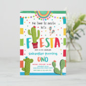 Fiesta 1e verjaardag Mexicaanse Cactus Party Kaart (Staand voorkant)