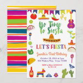 Fiesta 1e verjaardag Uitnodiging (Voorkant / Achterkant)