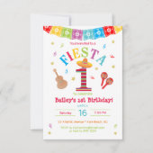 Fiesta 1e verjaardag uitnodiging Mexicaans Kleurri (Voorkant)