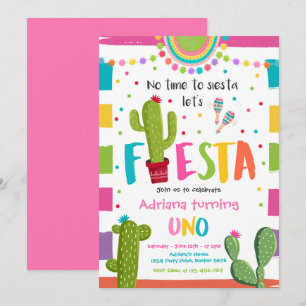Fiesta 1e verjaardagsfeest Mexicaanse Cactus Party Kaart
