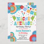 Fiesta 1st Birthday Uitnodiging Nacho Gemiddelde P (Voorkant / Achterkant)