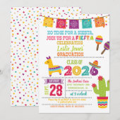 Fiesta 2026 Afstudeer Uitnodiging - Wit (Voorkant / Achterkant)
